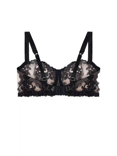 FleurOfEngland Onyx Black Balcony Bra
