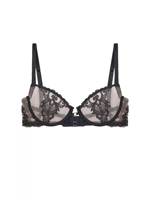 FleurOfEngland Onyx Black Demi Bra