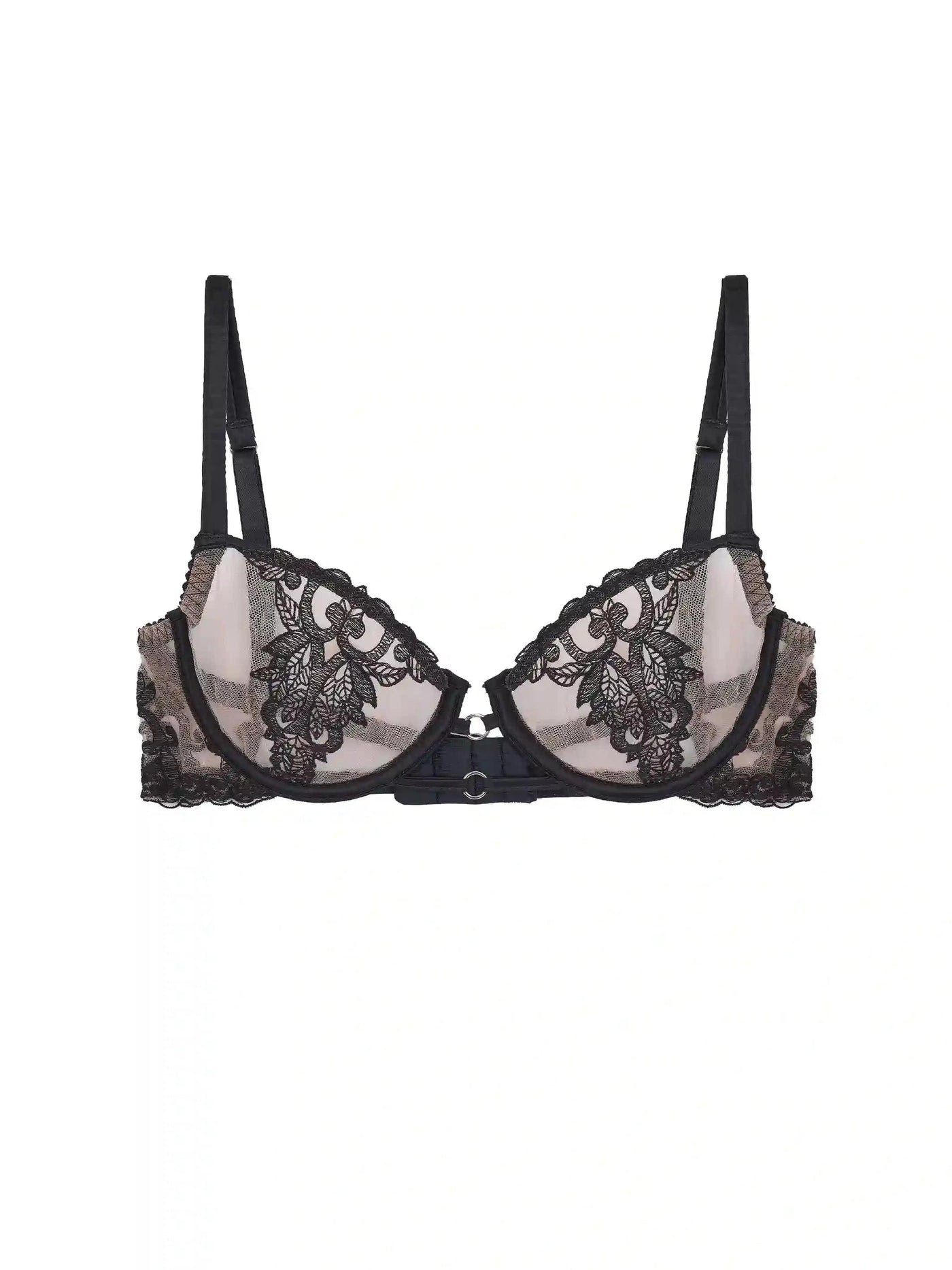 FleurOfEngland Onyx Black Demi Bra