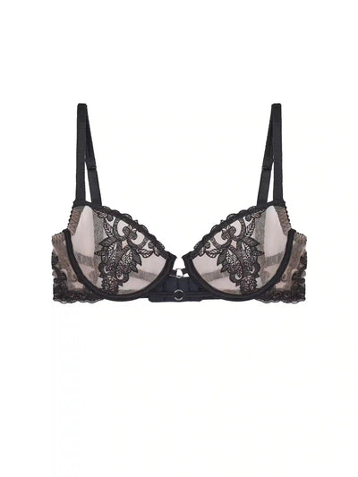 FleurOfEngland Onyx Black Demi Bra