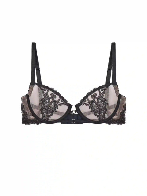 FleurOfEngland Onyx Black Demi Bra