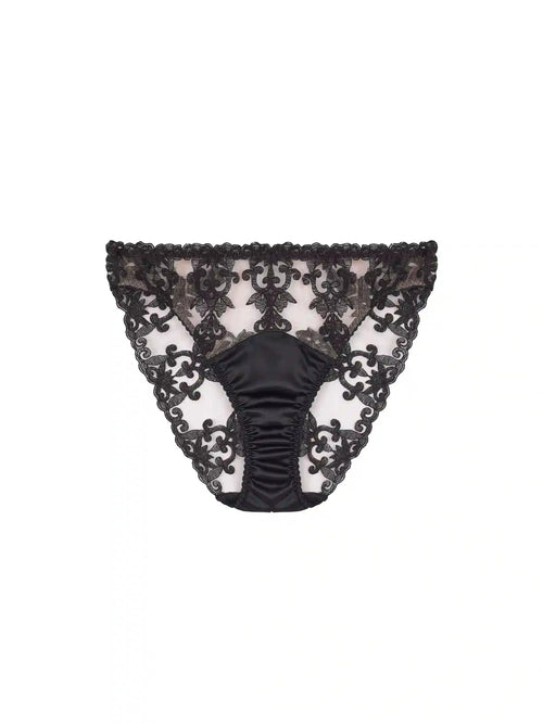 FleurOfEngland Onyx Black Embroidered Brief