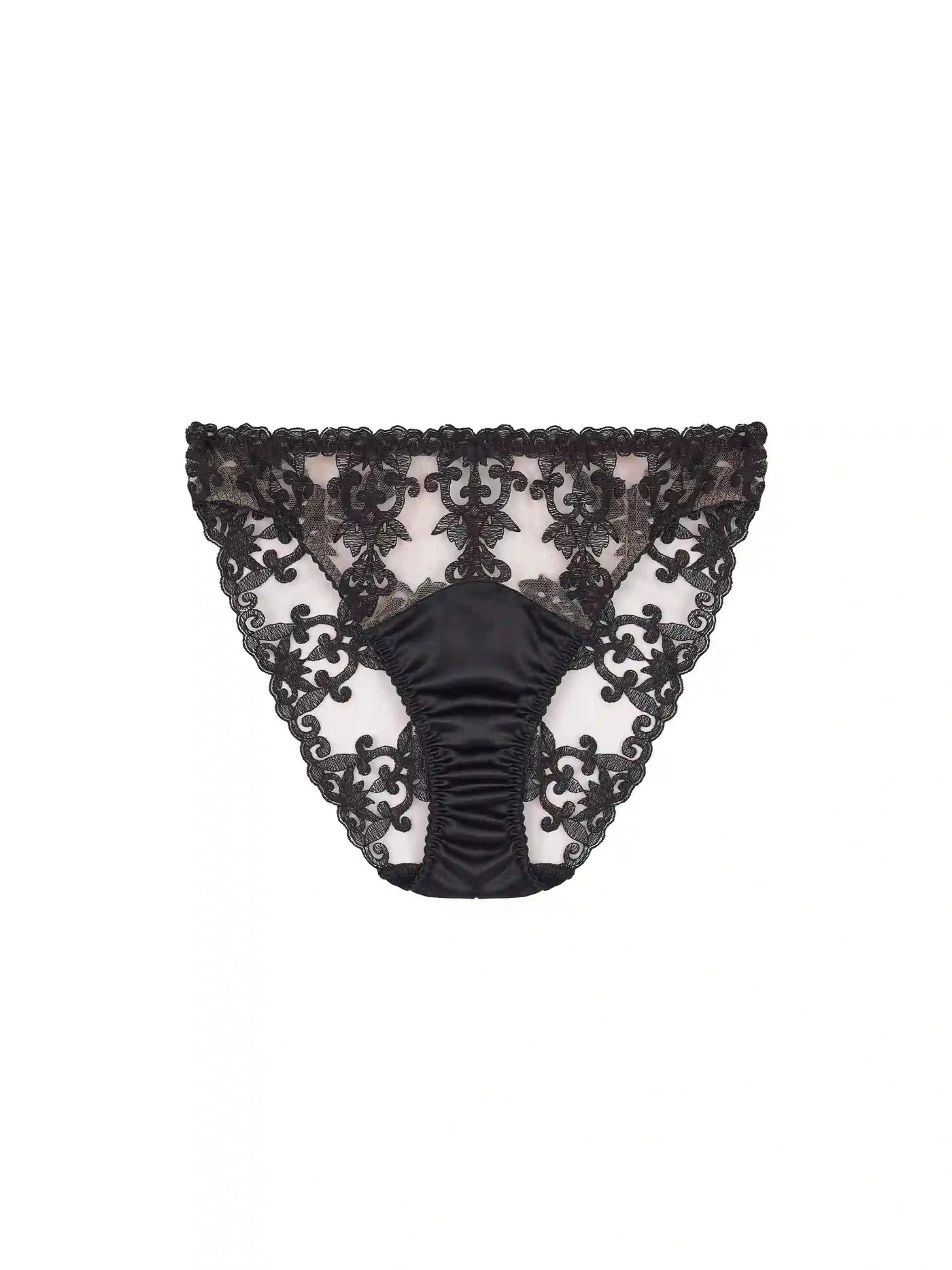 FleurOfEngland Onyx Black Embroidered Brief