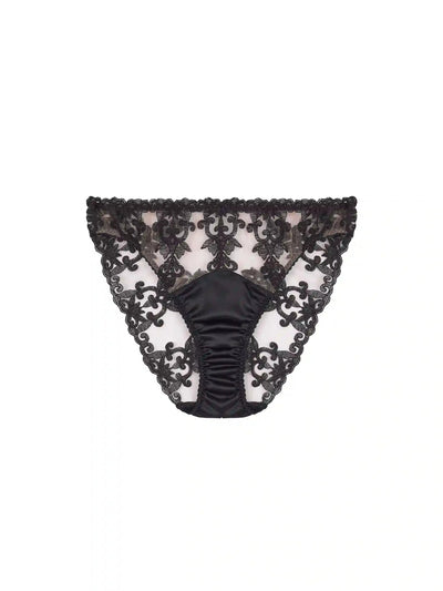 FleurOfEngland Onyx Black Embroidered Brief
