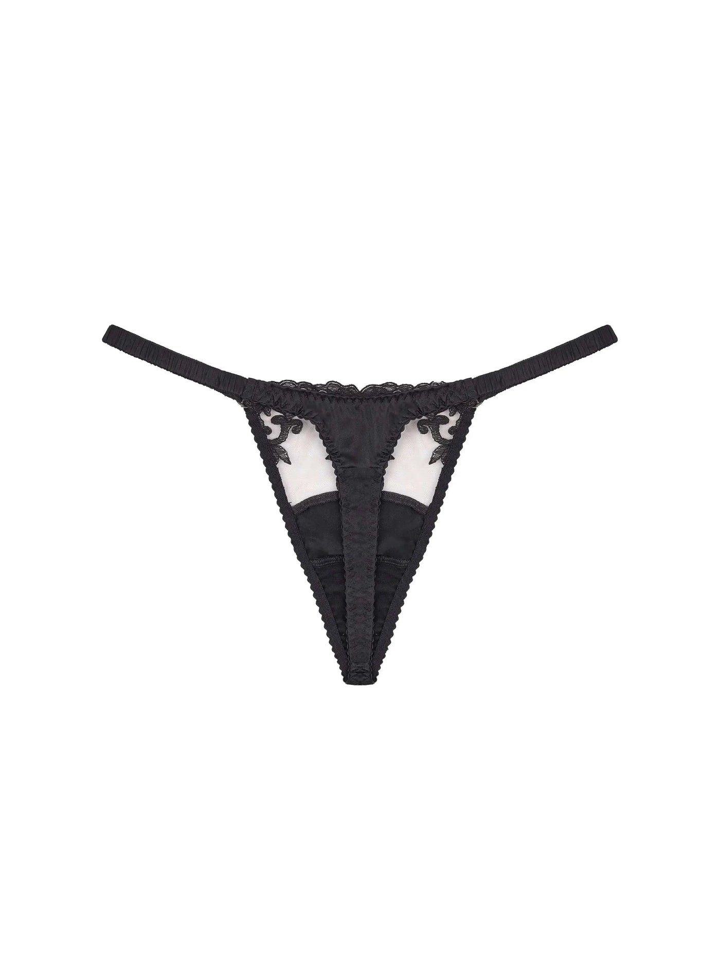 FleurOfEngland Onyx Black Silk Thong