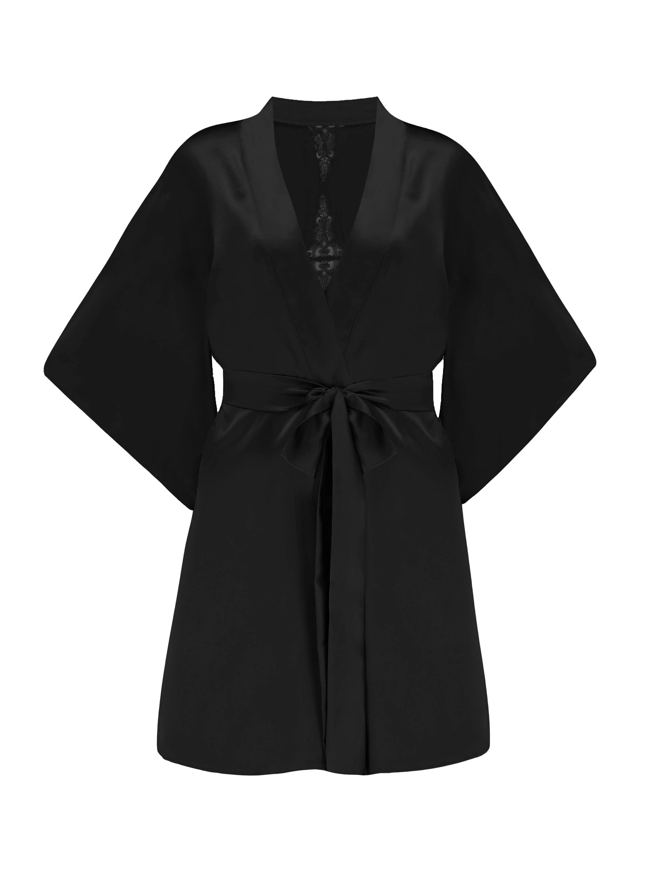 Luxury Black Nightwear Silk Robe – Fleur of England