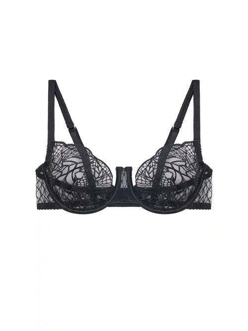 FleurOfEngland Roxy Black Demi Bra