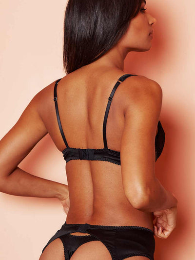 FleurOfEngland Signature Lace Balcony Bra - Black