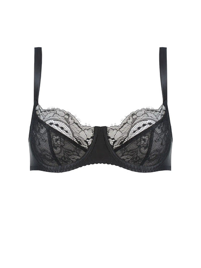FleurOfEngland Signature Lace Balcony Bra - Black