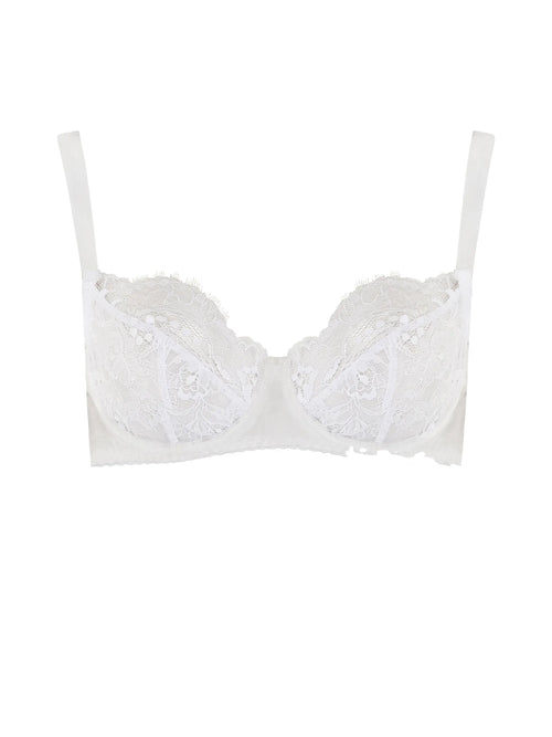FleurOfEngland Signature Lace Balcony Bra-White