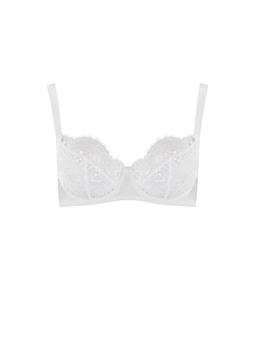 FleurOfEngland Signature Lace Balcony Bra-White
