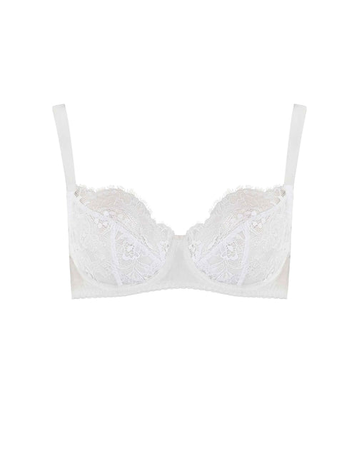 FleurOfEngland Signature Lace Balcony Bra-White