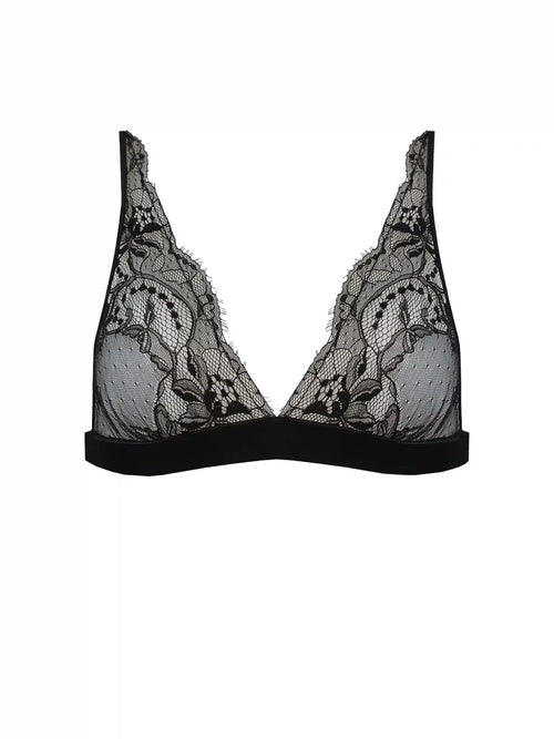 FleurOfEngland Signature Lace Boudoir Bra - Black