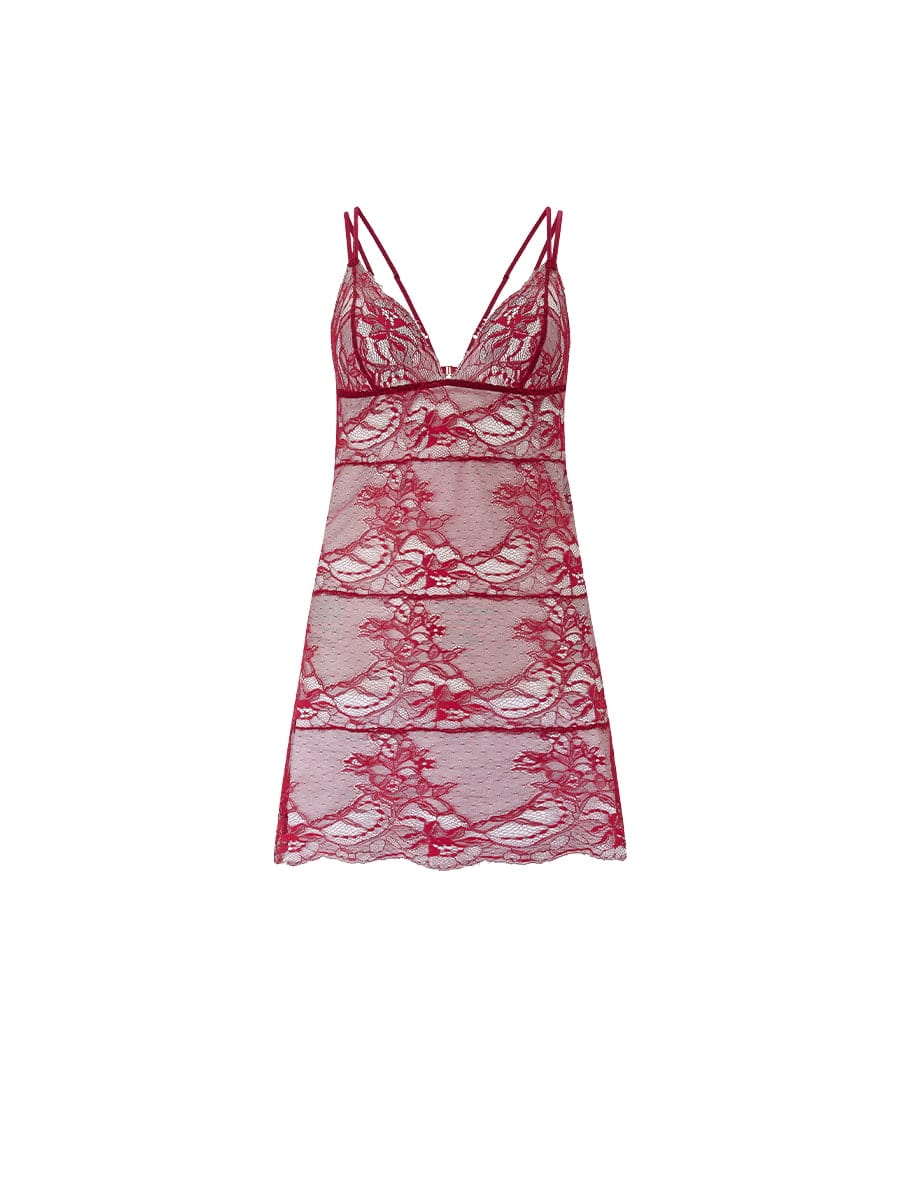 FleurOfEngland Simone Red Lace Babydoll