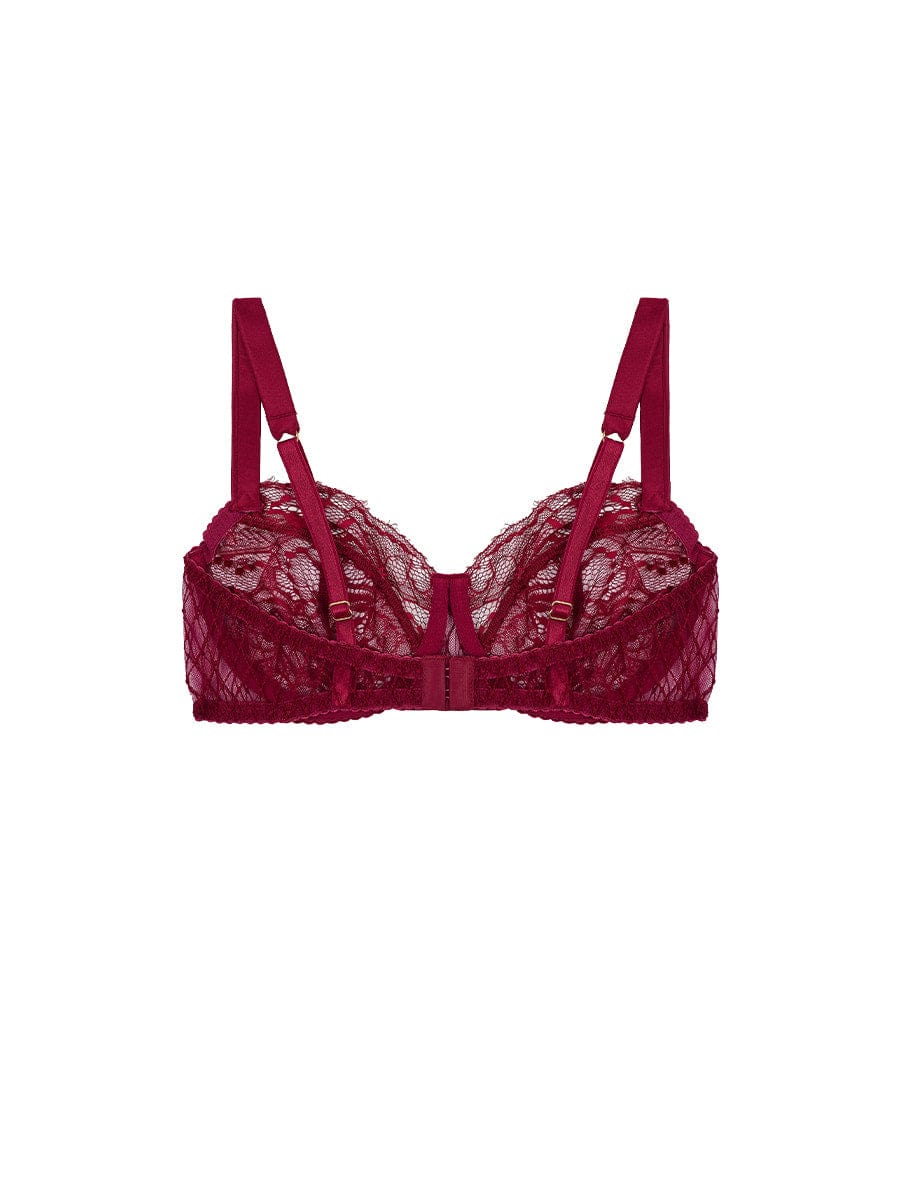 FleurOfEngland Simone Red Lace Balcony Bra