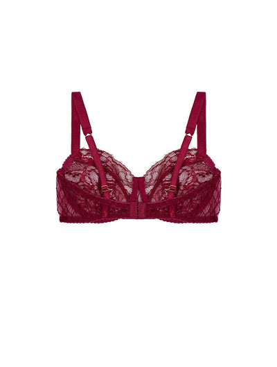 FleurOfEngland Simone Red Lace Balcony Bra