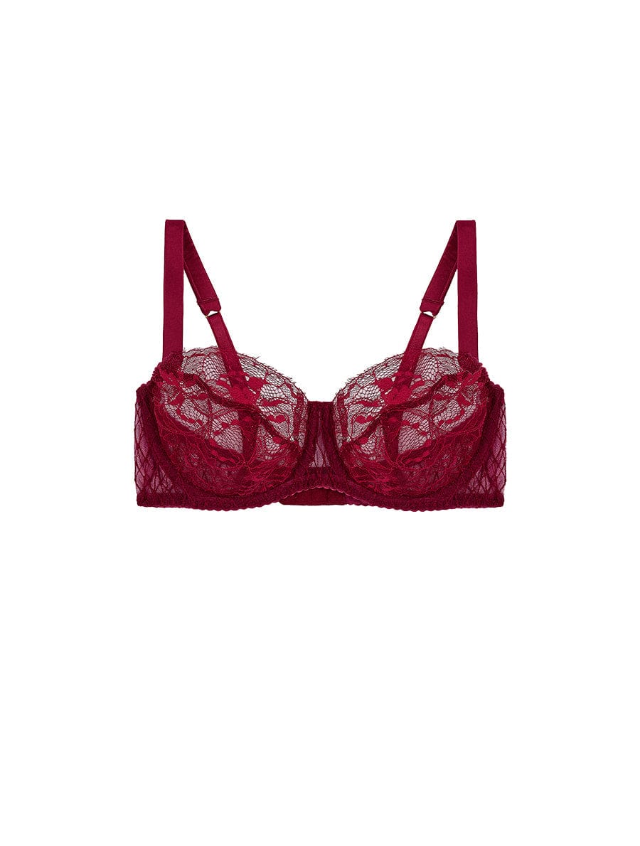 FleurOfEngland Simone Red Lace Balcony Bra