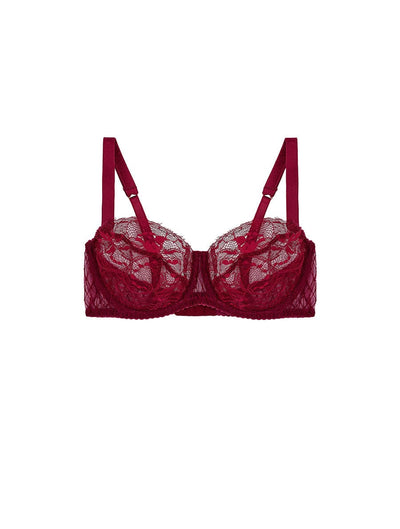FleurOfEngland Simone Red Lace Balcony Bra