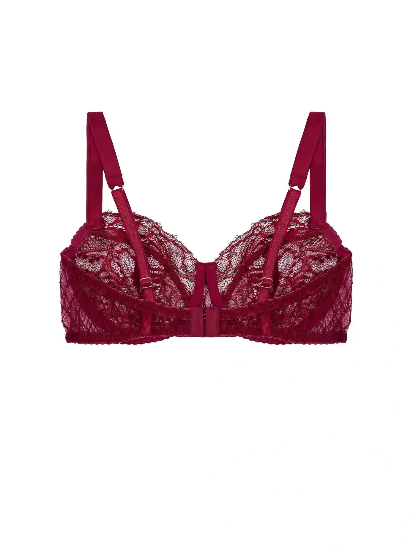 FleurOfEngland Simone Red Lace Balcony Bra