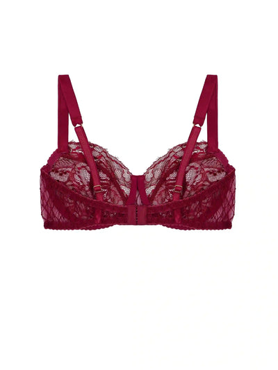 FleurOfEngland Simone Red Lace Balcony Bra