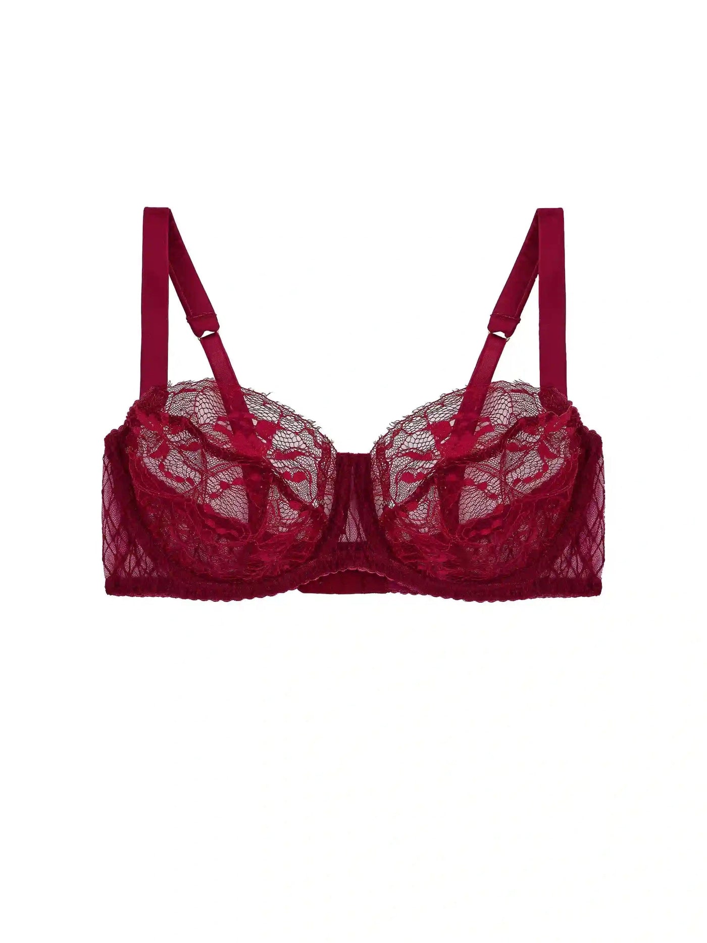 FleurOfEngland Simone Red Lace Balcony Bra