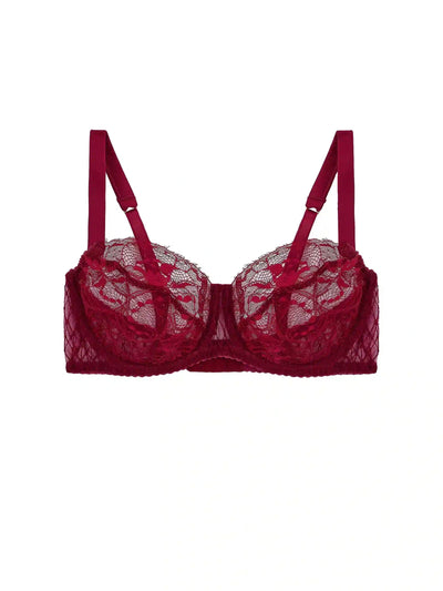 FleurOfEngland Simone Red Lace Balcony Bra