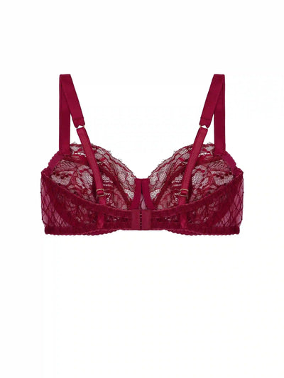 FleurOfEngland Simone Red Lace Balcony Bra