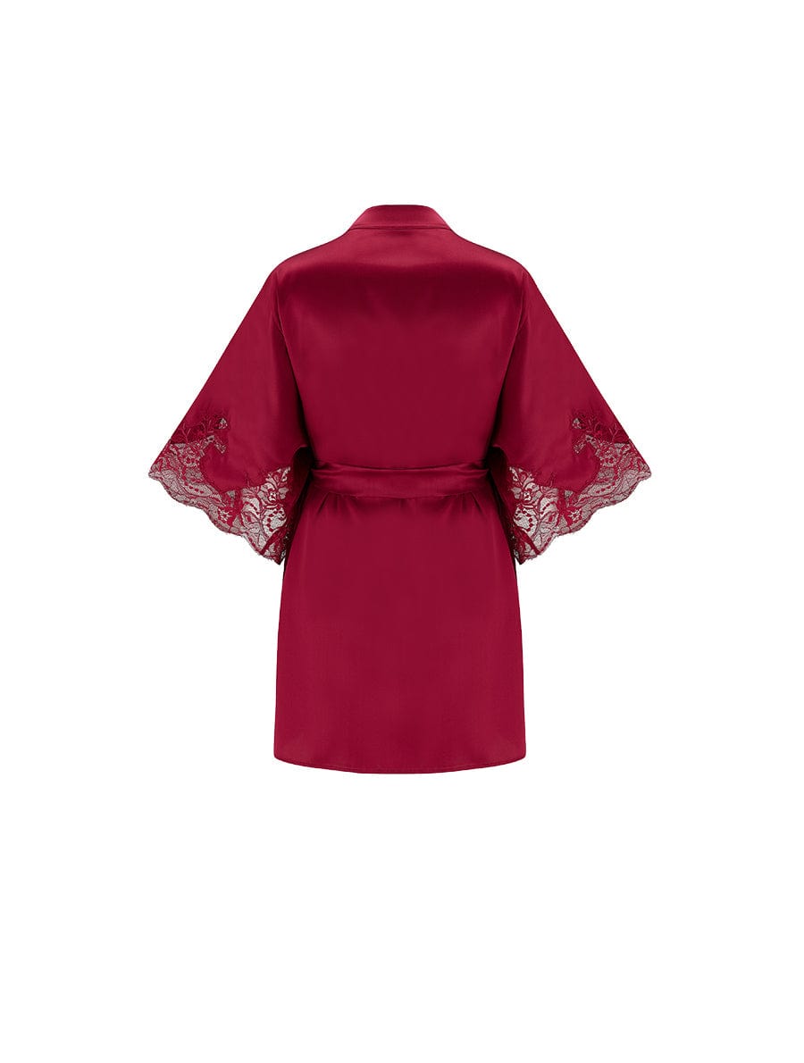 FleurOfEngland One Size Simone Red Silk Robe