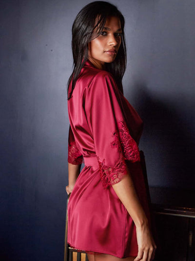 FleurOfEngland One Size Simone Red Silk Robe