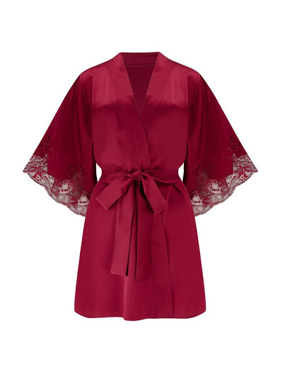 FleurOfEngland One Size Simone Red Silk Robe