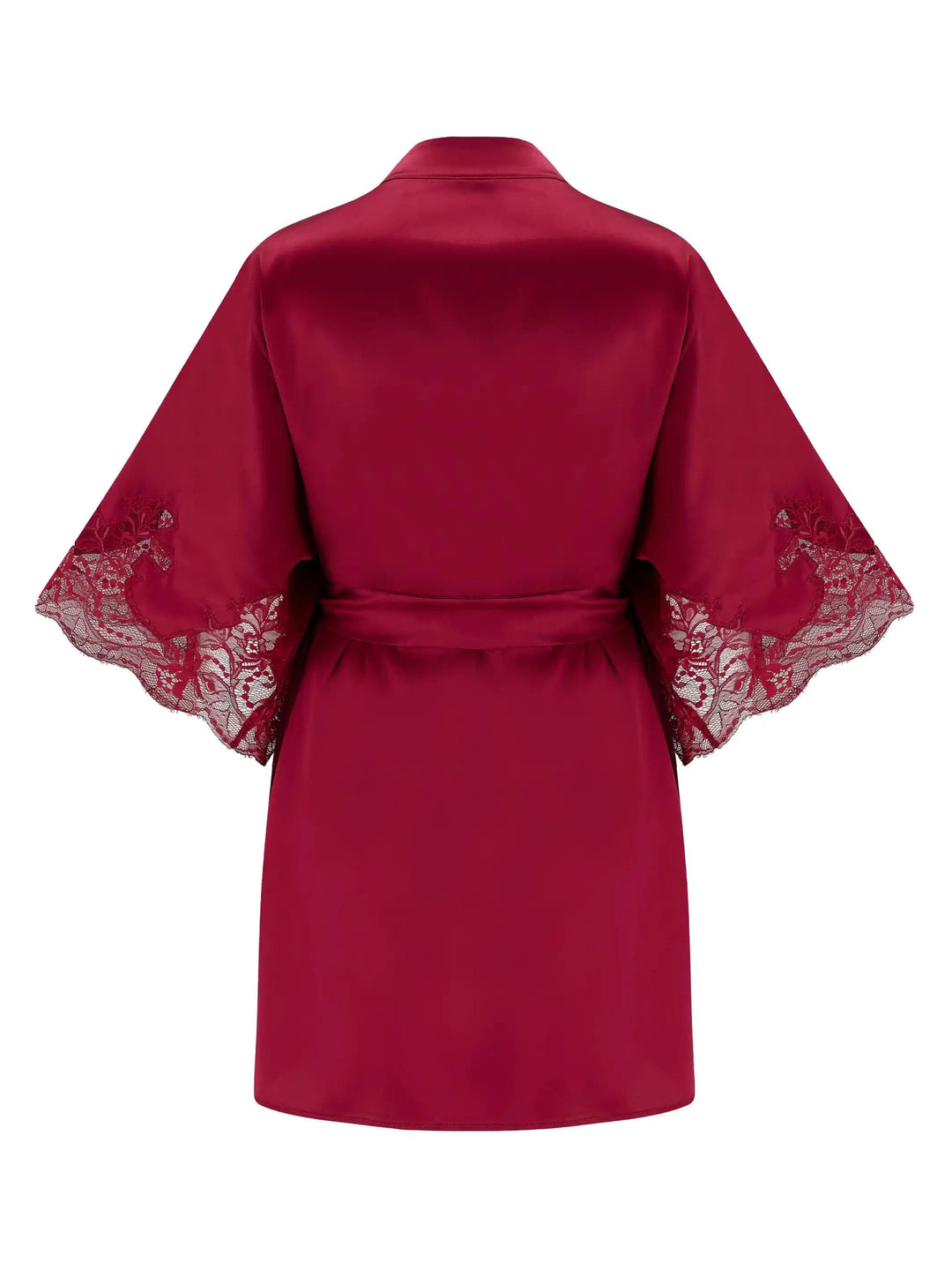 Simone Red Silk and Lace Robe Fleur of England Simone Red Silk and Lace Robe Fleur of England