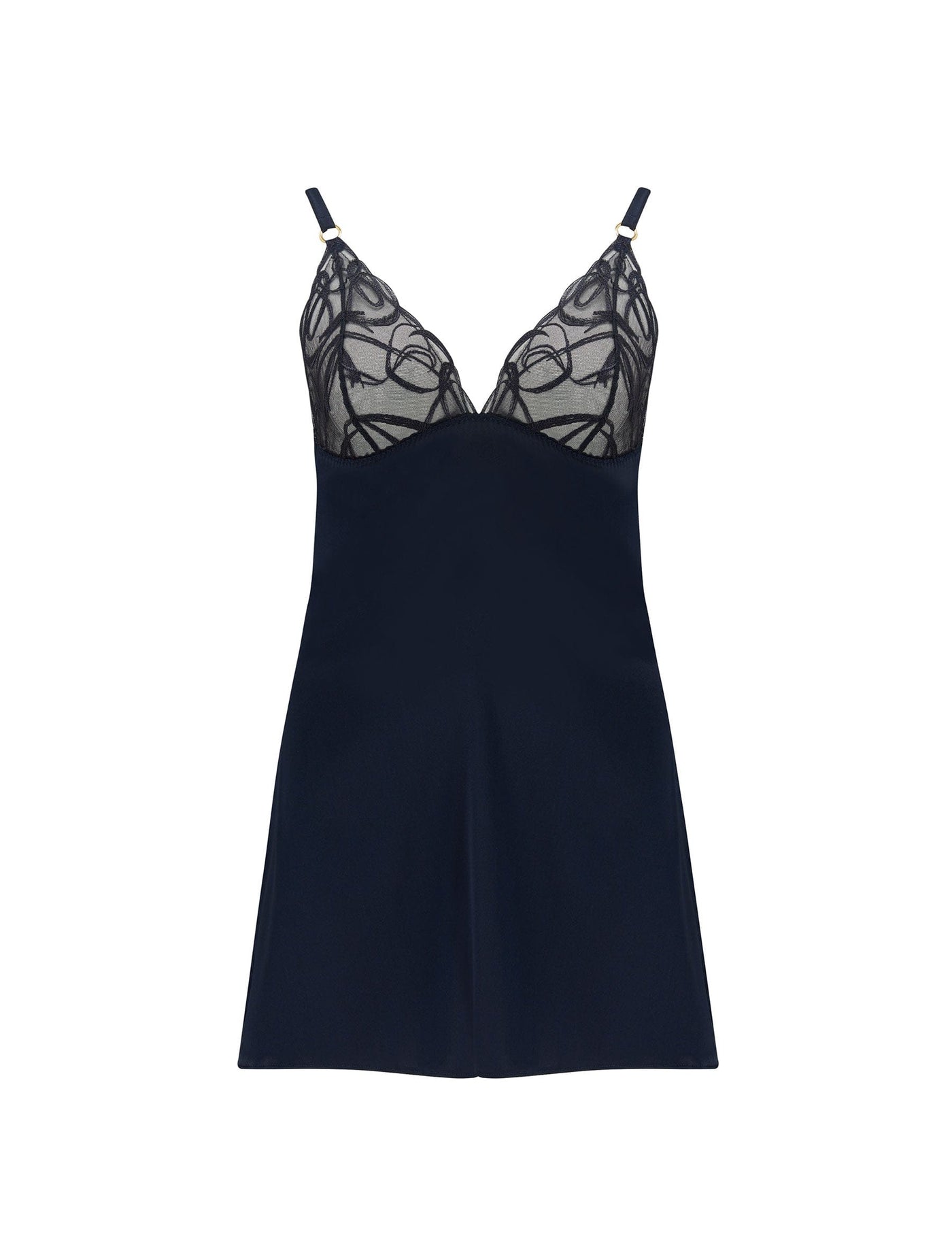 Fleur of England navy blue Fridar Curve Silk Babydoll