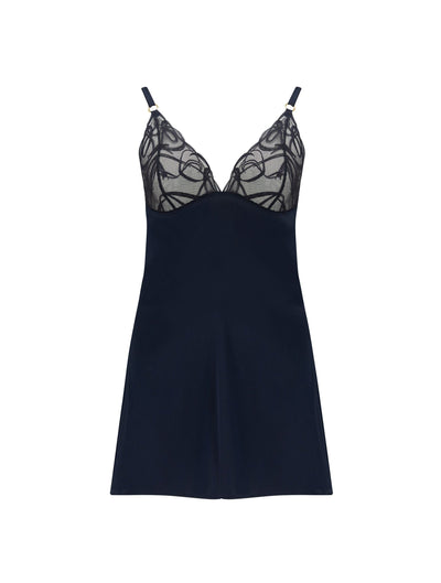 Fleur of England navy blue Fridar Curve Silk Babydoll